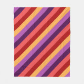 Cherry Red Violet Stripes Medium Fleece Deken (Voorkant)