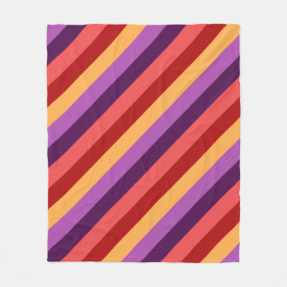 Cherry Red Violet Stripes Medium Fleece Deken