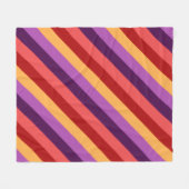 Cherry Red Violet Stripes Medium Fleece Deken (Voorkant (Horizontaal))