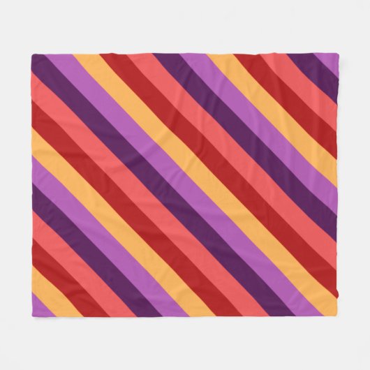 Cherry Red Violet Stripes Medium Fleece Deken (Voorkant (Horizontaal))