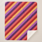Cherry Red Violet Stripes Medium Sherpa Deken (Voorkant)