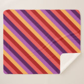 Cherry Red Violet Stripes Medium Sherpa Deken (Voorkant (horizontaal))