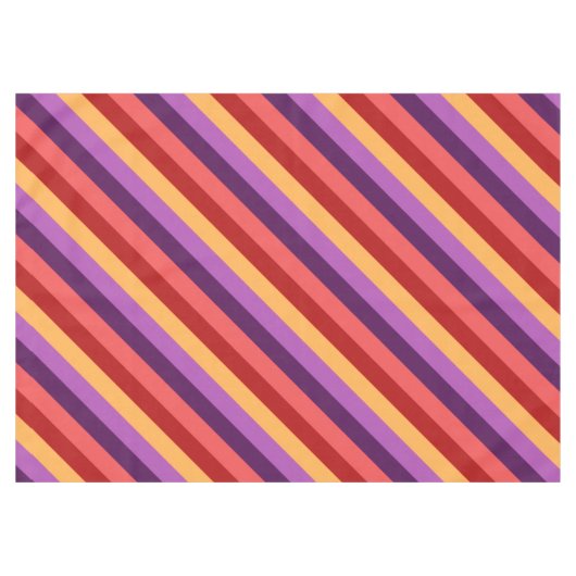 Cherry Red Violet Stripes Medium Tafelkleed (Voorkant (Horizontaal))