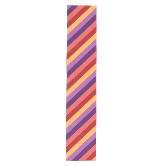 Cherry Red Violet Stripes Medium Tafelloper (Voorkant)