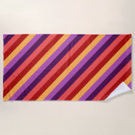 Cherry Red Violet Stripes Strandlaken
