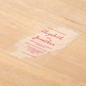 Cherry Red Wedding Acryl Uitnodigingen (Laagn)