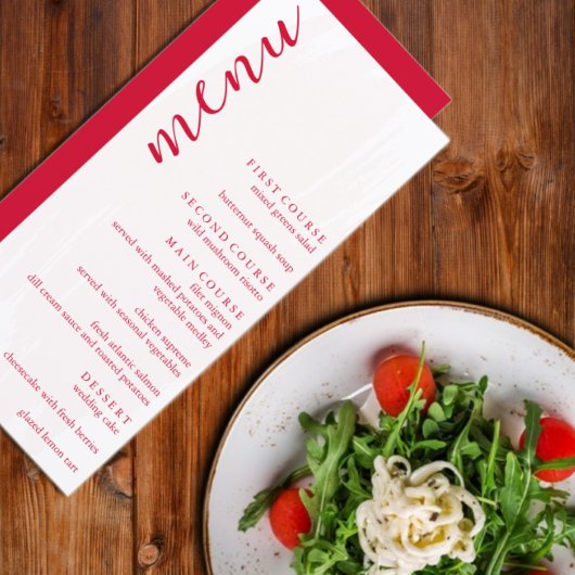 Cherry Red Wedding Menu