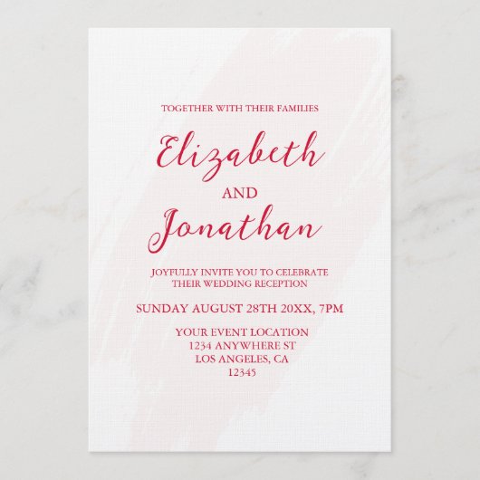 Cherry Red Wedding Reception Kaart (Voorkant)