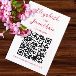 Cherry Red Wedding Registry Informatiekaartje