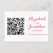 Cherry Red Wedding Registry Informatiekaartje (Voorkant)