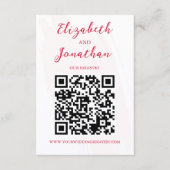 Cherry Red Wedding Registry Informatiekaartje (Voorkant)