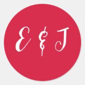 Cherry Red Wedding Ronde Sticker (Voorkant)