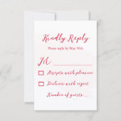 Cherry Red Wedding RSVP Kaartje (Voorkant)