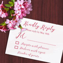 Cherry Red Wedding RSVP Kaartje