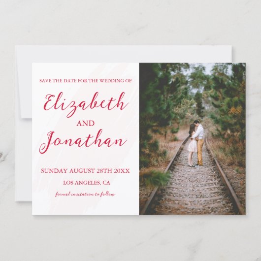 Cherry Red Wedding Save The Date (Voorkant)