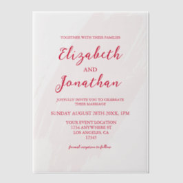 Cherry Red Wedding Vellum Uitnodigingen