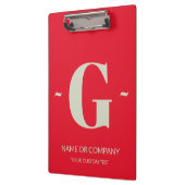 Cherry Red White Elegant Monogram: Trendy Sjabloon Klembord (Links)