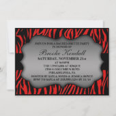 Cherry Red Wild Night Zebra Bachelorette Party Kaart (Voorkant)