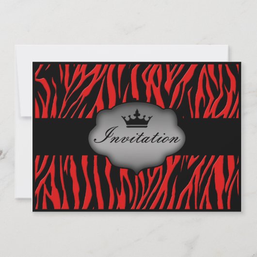 Cherry Red Wild Night Zebra Bachelorette Party Kaart (Achterkant)