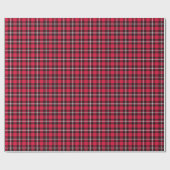 Cherry Red, Zwart en Wit Sporty Plaid Cadeaupapier (Vlak)