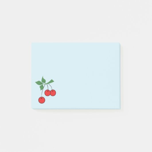 Cherry Retro Art Cherries Graphic Stylish Blue Post-it® Notes (Voorkant)