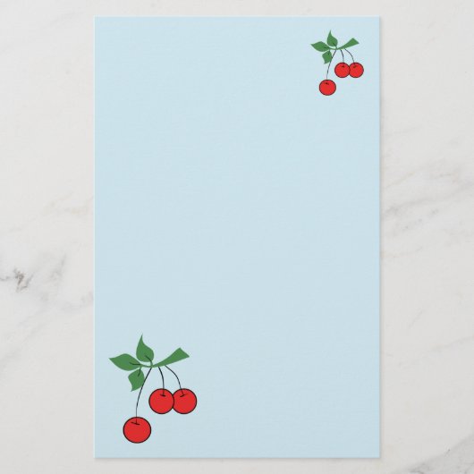Cherry Retro Art Red Cherries Graphic Briefpapier (Voorkant)
