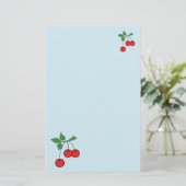 Cherry Retro Art Red Cherries Graphic Briefpapier (Staand voorkant)
