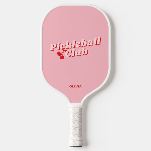 Cherry Retro Vibe Pink Pickleball Paddle (Voorkant)