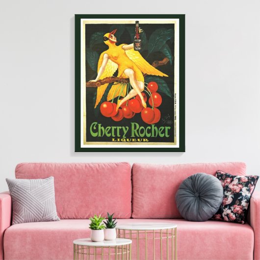 Cherry Rocher Advertisement Canvas Afdruk (Insitu (Woonkamer))