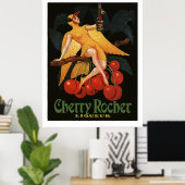 Cherry Rocher Liquor 1922 ( Franse kleding) Poster (Thuiskantoor)