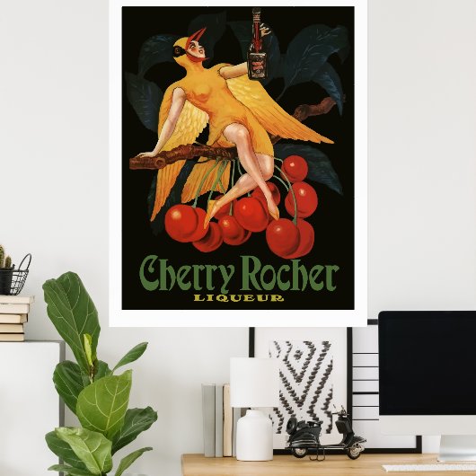 Cherry Rocher Liquor 1922 ( Franse kleding) Poster (Thuiskantoor)