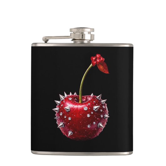 Cherry Rock Style Stainless Steel Flask Heupfles (Voorkant)