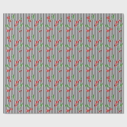 Cherry Roll - Stripes Cadeaupapier (Vlak)