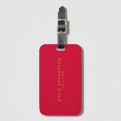 Cherry Rood & Goud Kleuren Professioneel Trendy Ee Bagagelabel (Voorkant (verticaal))