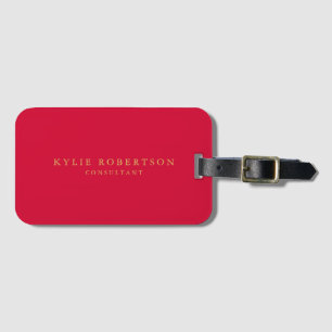 Cherry Rood & Goud Kleuren Professioneel Trendy Ee Bagagelabel