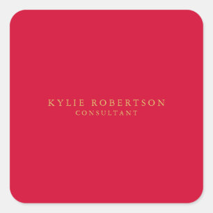 Cherry Rood & Goud Kleuren Professioneel Trendy Ee Vierkante Sticker