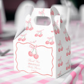 Cherry roze coquette baby shower favorieten aangep bedankdoosjes