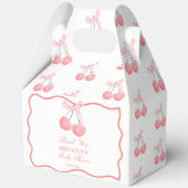 Cherry roze coquette baby shower favorieten aangep bedankdoosjes (Voorkant)