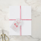 Cherry roze coquette baby shower gunst cadeaulabel (Met Touw)