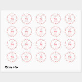 Cherry roze coquette baby shower gunst ronde sticker (Vel)