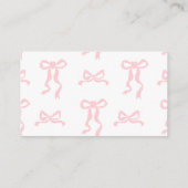 Cherry roze coquette baby shower luierverloting informatiekaartje (Achterkant)