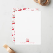 Cherry Roze Coquette Gepersonaliseerde Note Kaart  Notitiekaartje (Voorkant / Achterkant in situ)