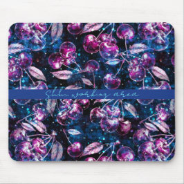 Cherry ruimtereis bewerkbare personalisatie muismat