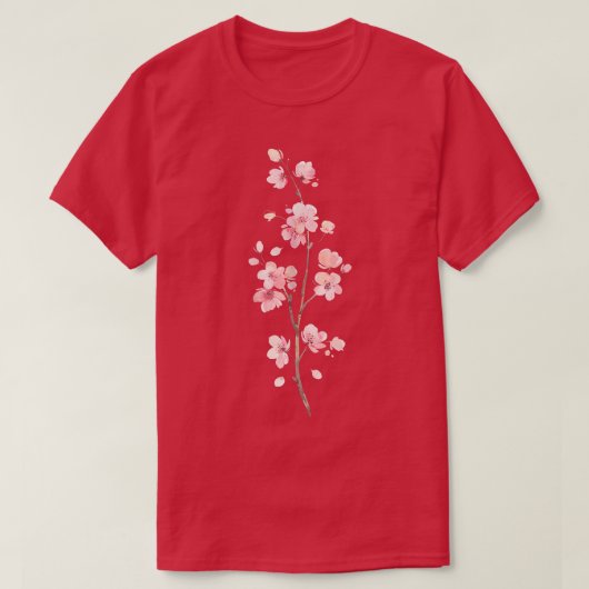 Cherry Sakura ~ Japanse Floral Spring Flower Roink T-shirt (Design voorkant)
