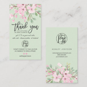 Cherry sakura roze floral logo order bedankt visitekaartje