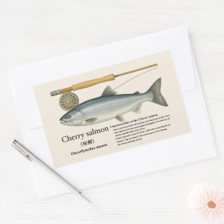 Cherry Salmon (Oncorhynchus masou) – Nederlands: M Rechthoekige Sticker