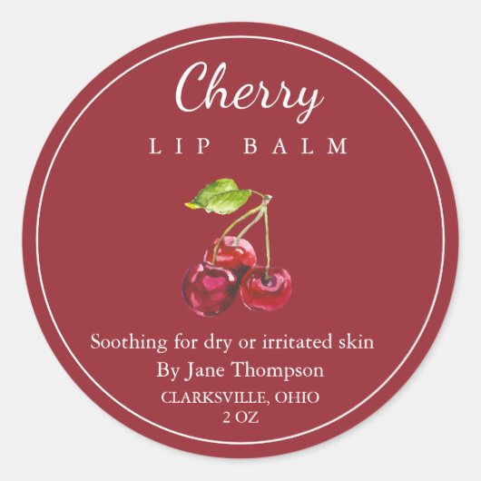 Cherry Salve / balsem Label (Voorkant)