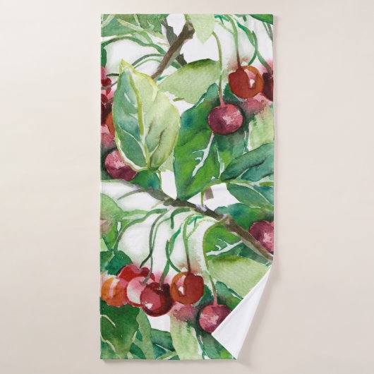 Cherry Seamless Pattern Badhanddoek (Badhanddoek)