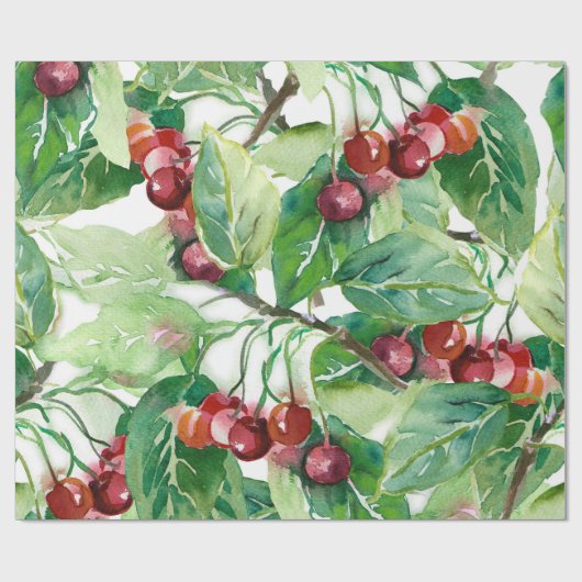 Cherry Seamless Pattern Cadeaupapier (Vlak)