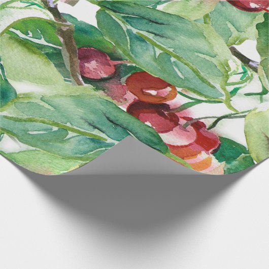 Cherry Seamless Pattern Cadeaupapier (Hoek)